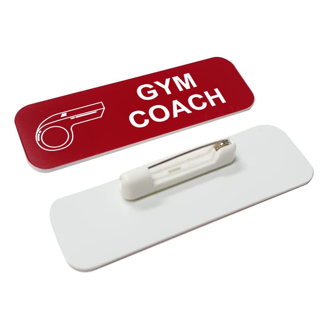 Signs ByLITA, Gym Coach 1 x 3" Name Tag/Badge, (3 Pack)