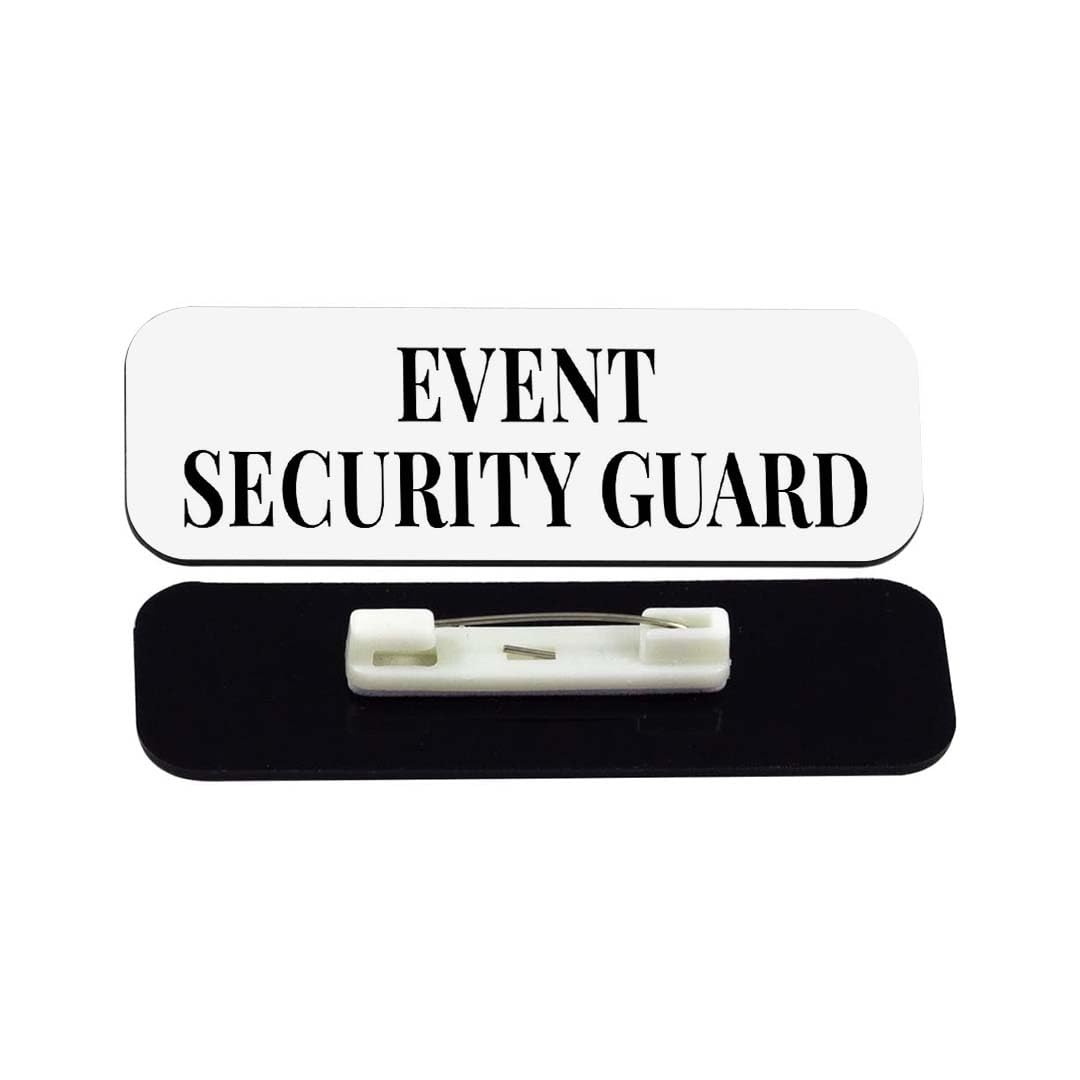 Event Security Guard 1 x 3" Rounded Corner Name Badge | Stock Name Badges