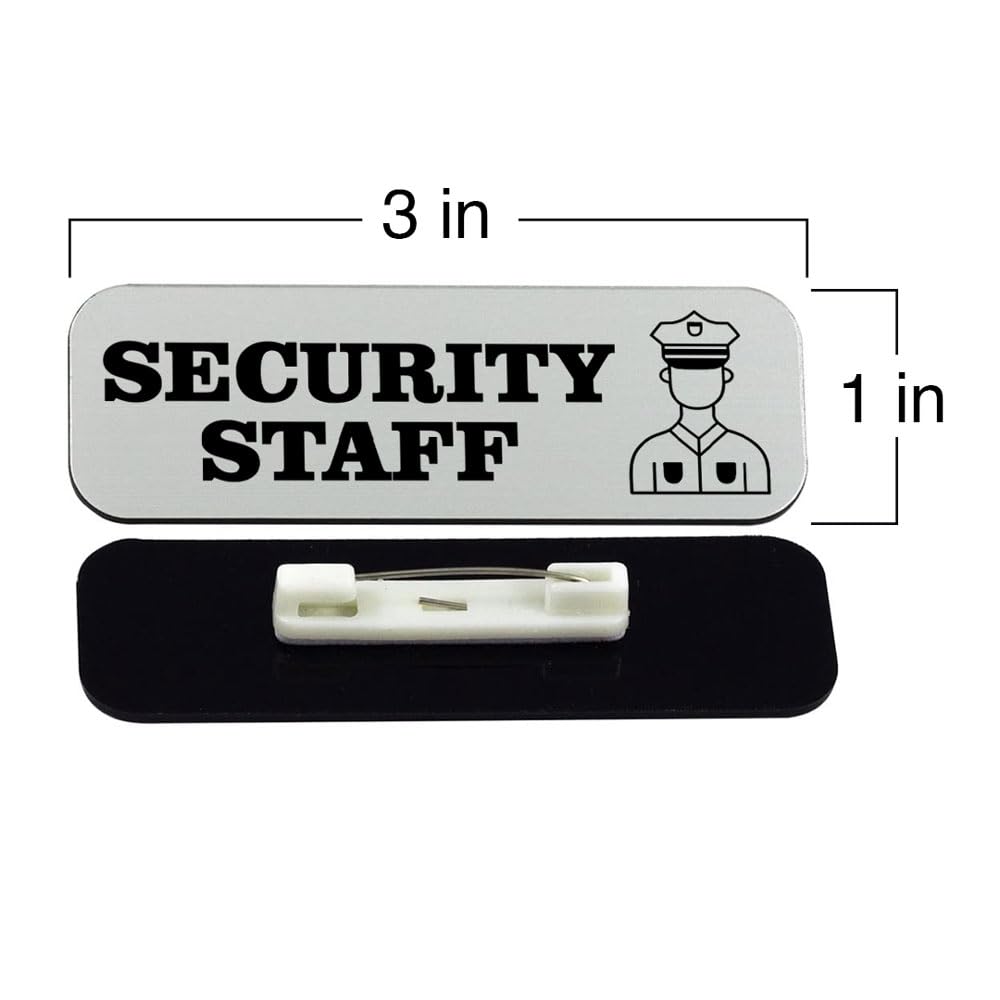 Security Staff 1 x 3" Rounded Corner Name Badge | Medical Facilities