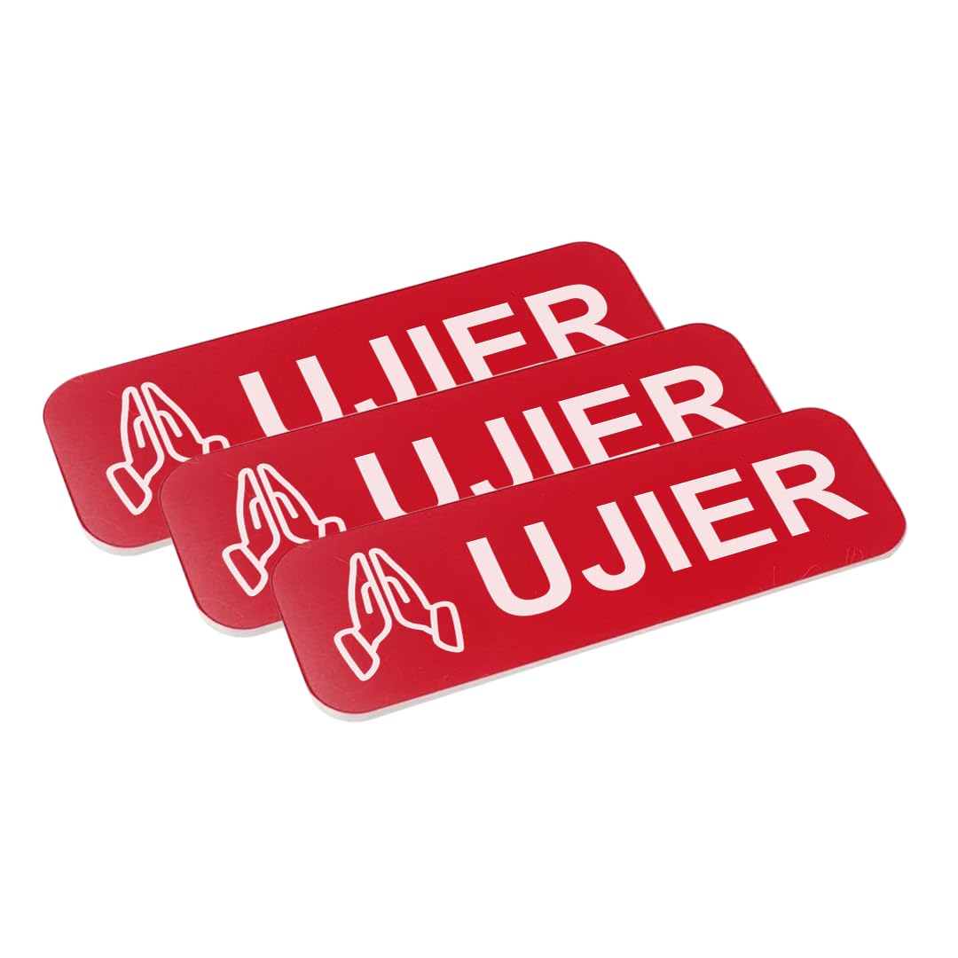 Ujier 1 x 3" Name Tag/Badge, Praying Hands (3 Pack)