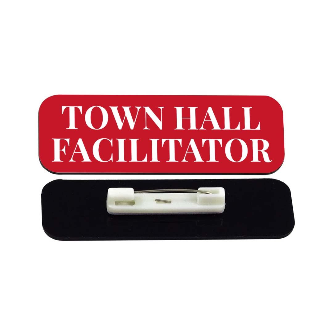 Town Hall Facilitator 1 x 3" Rounded Corner Name Badge | Stock Name Badges
