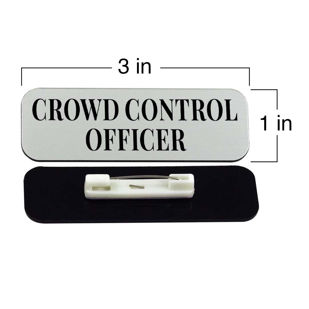 Crowd Control Officer 1 x 3" Rounded Corner Name Badge | Stock Name Badges