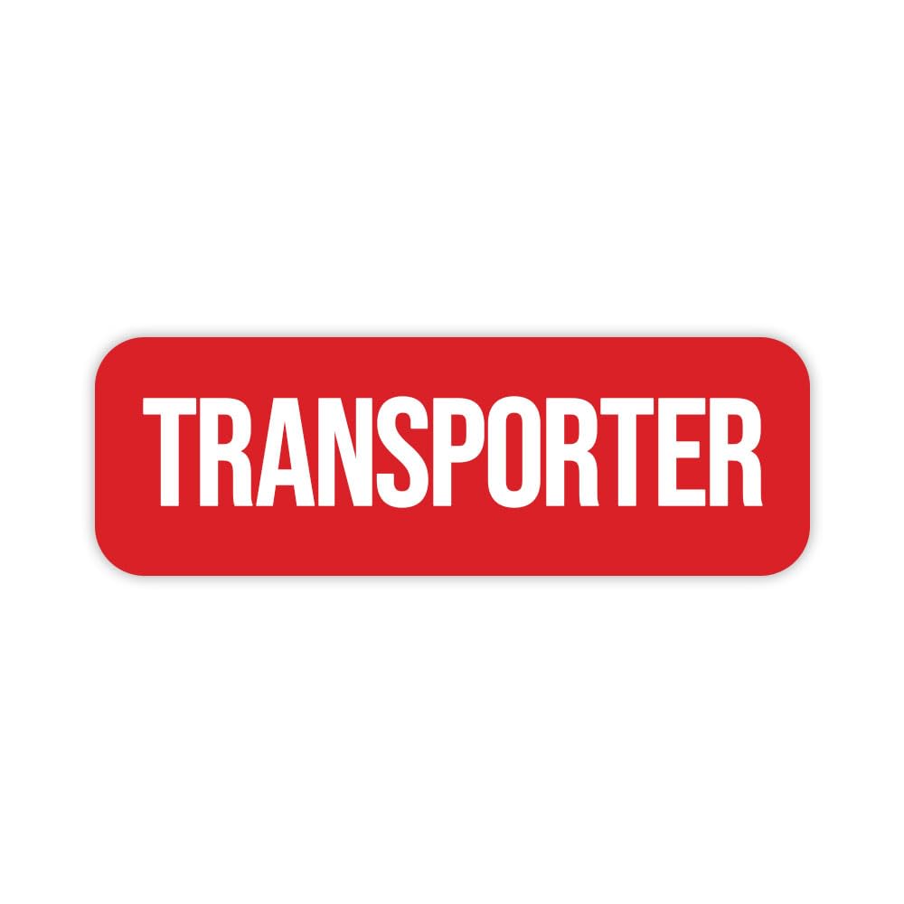 Transporter 1 x 3" Rounded Corner Name Badge | Medical Facilities
