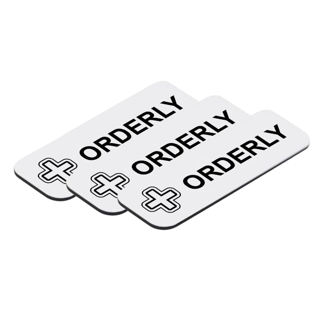 Orderly 1 x 3" Name Tag/Badge, (3 Pack)
