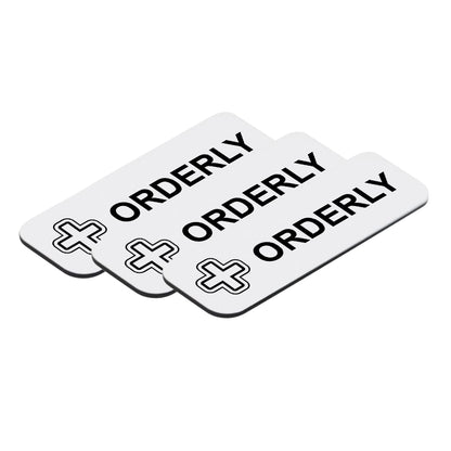 Orderly 1 x 3" Name Tag/Badge, (3 Pack)