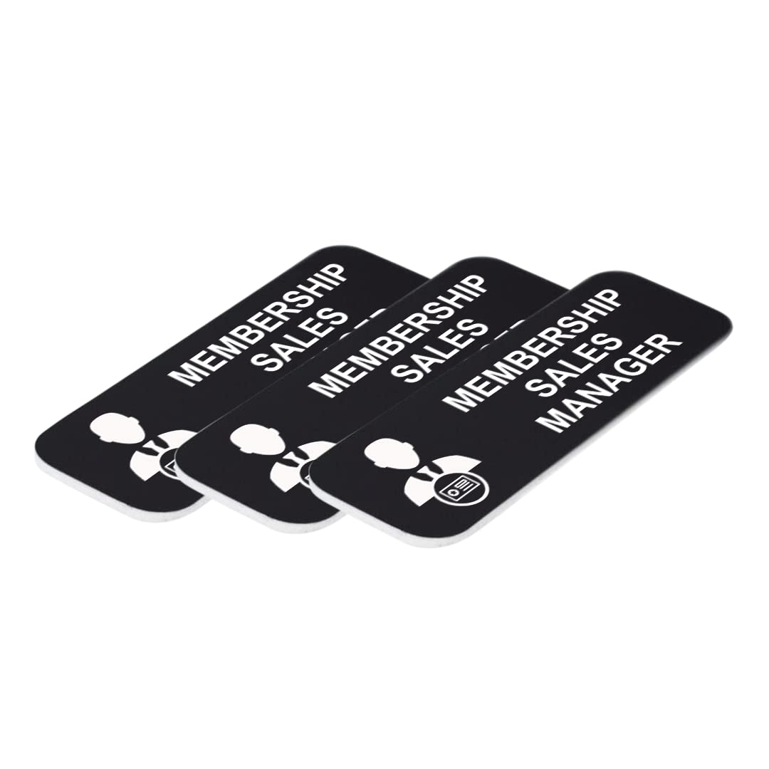 Signs ByLITA Membership Sales Manager 1 x 3" Name Tag/Badge, (3 Pack)
