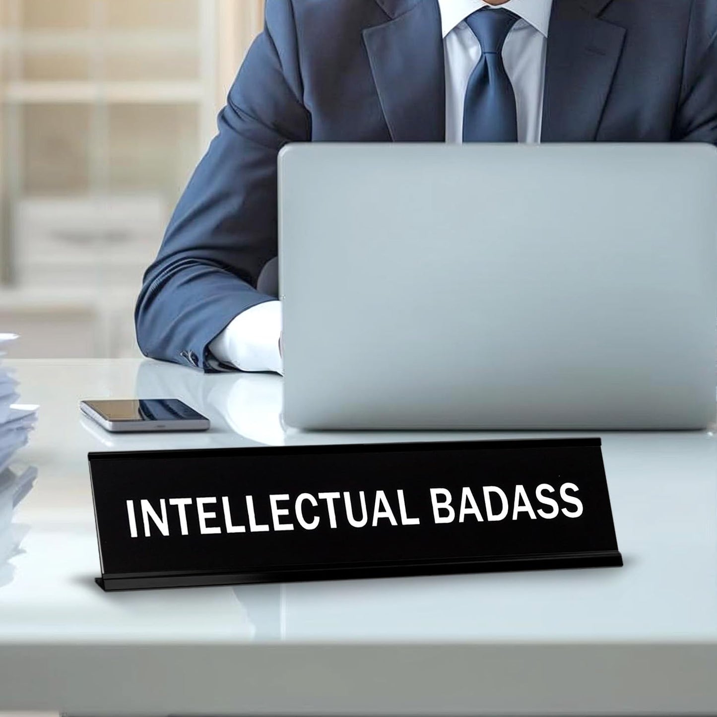 Intellectual Badass 2"x10" Novelty Nameplate Desk Sign