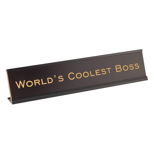 World's Coolest Boss 2"x10" Novelty Nameplate Desk Sign - Office Desk Sign
