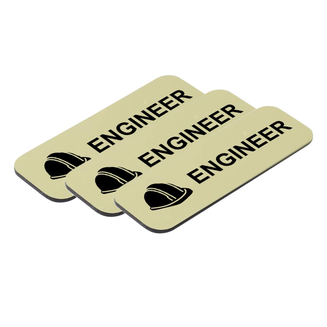 Engineer 1 x 3" Name Tag/Badge, (3 Pack)