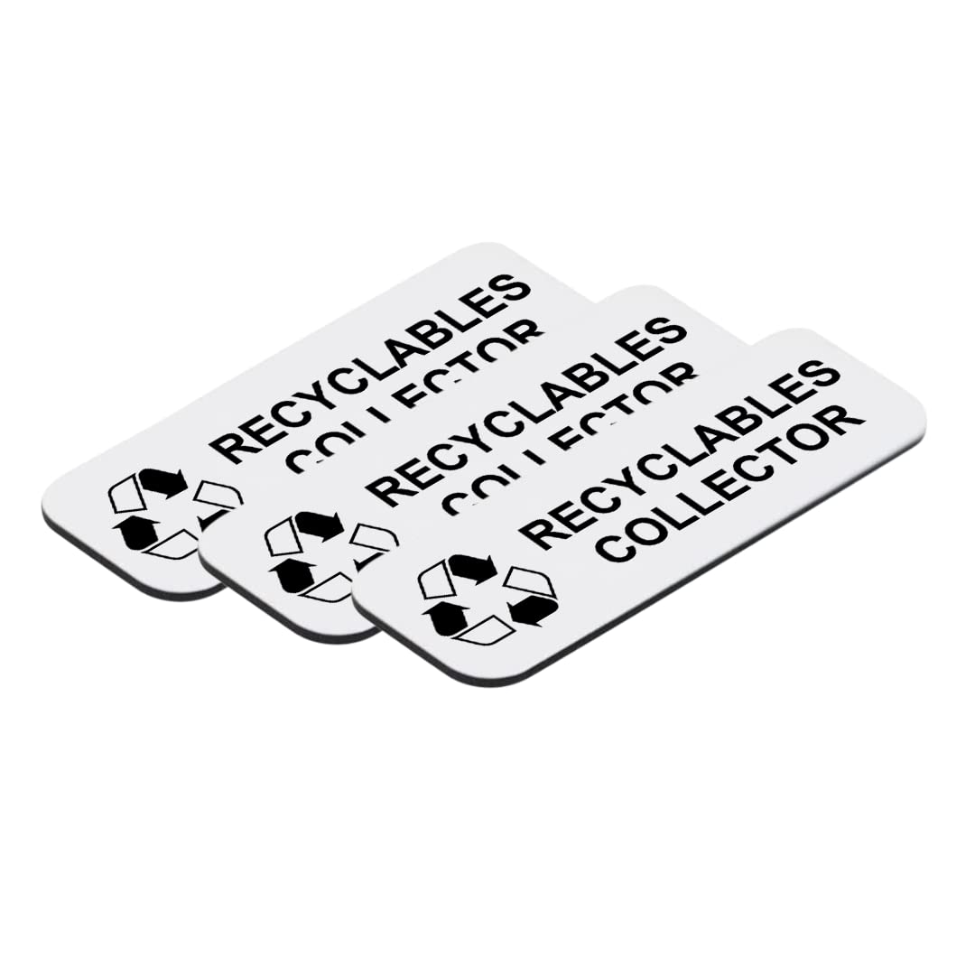 Recyclables Collector 1" x 3" Name Tag/Badge, (3 Pack)