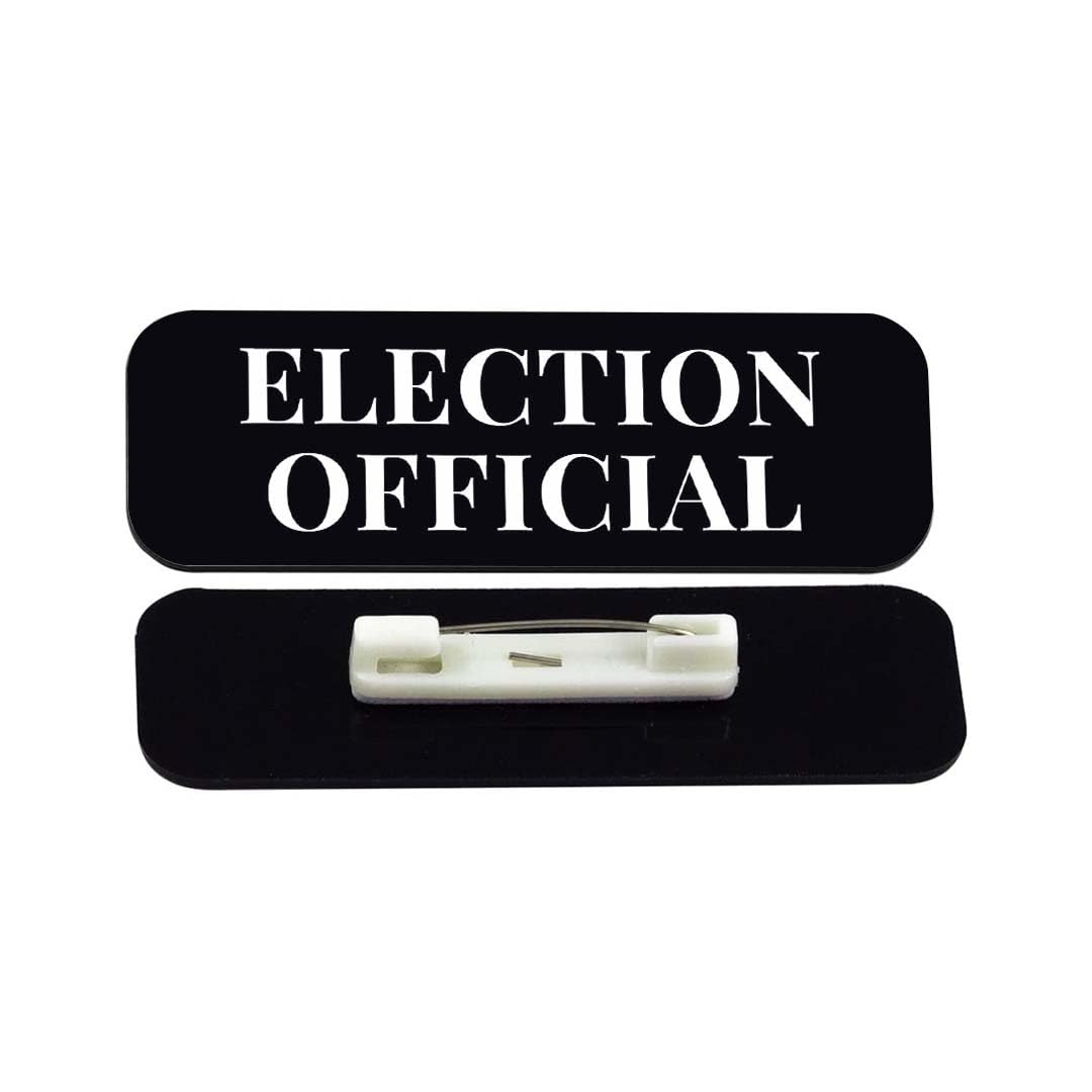 Election Official 1 x 3" Rounded Corner Name Badge | Stock Name Badges
