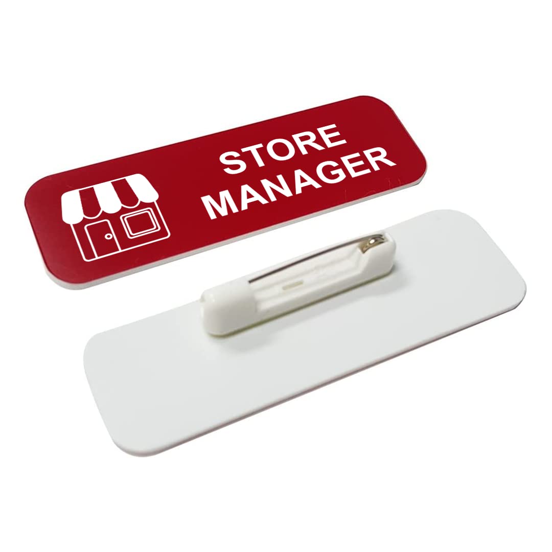 Store Manager 1 x 3" Name Tag/Badge, (3 Pack)