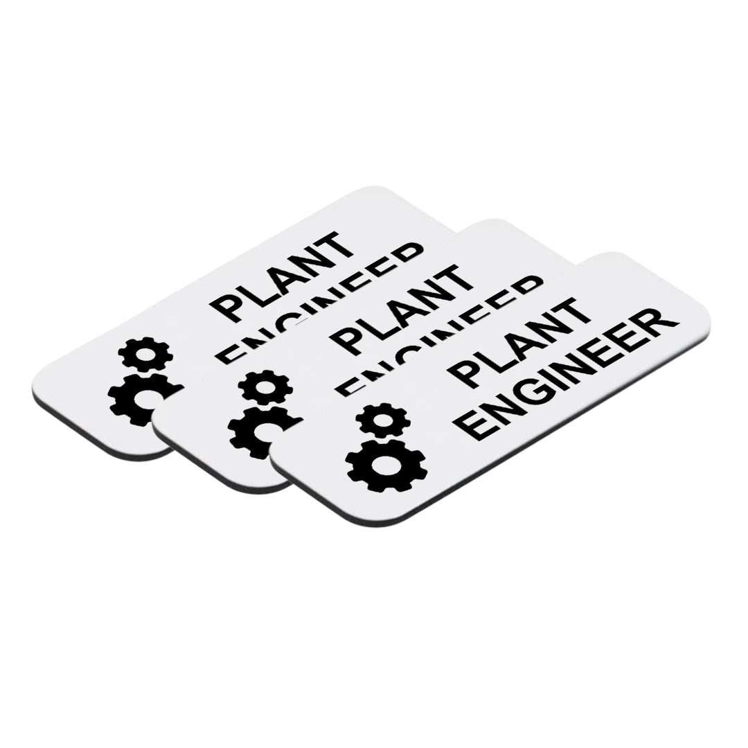 Plant Engineer 1 x 3" Name Tag/Badge, (3 Pack)