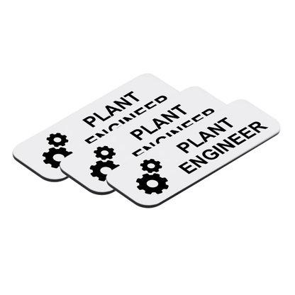Plant Engineer 1 x 3" Name Tag/Badge, (3 Pack)