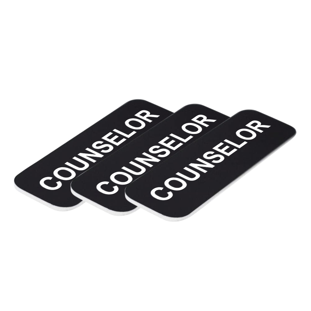 Counselor 1 x 3" Name Tag/Badge, (3 Pack)