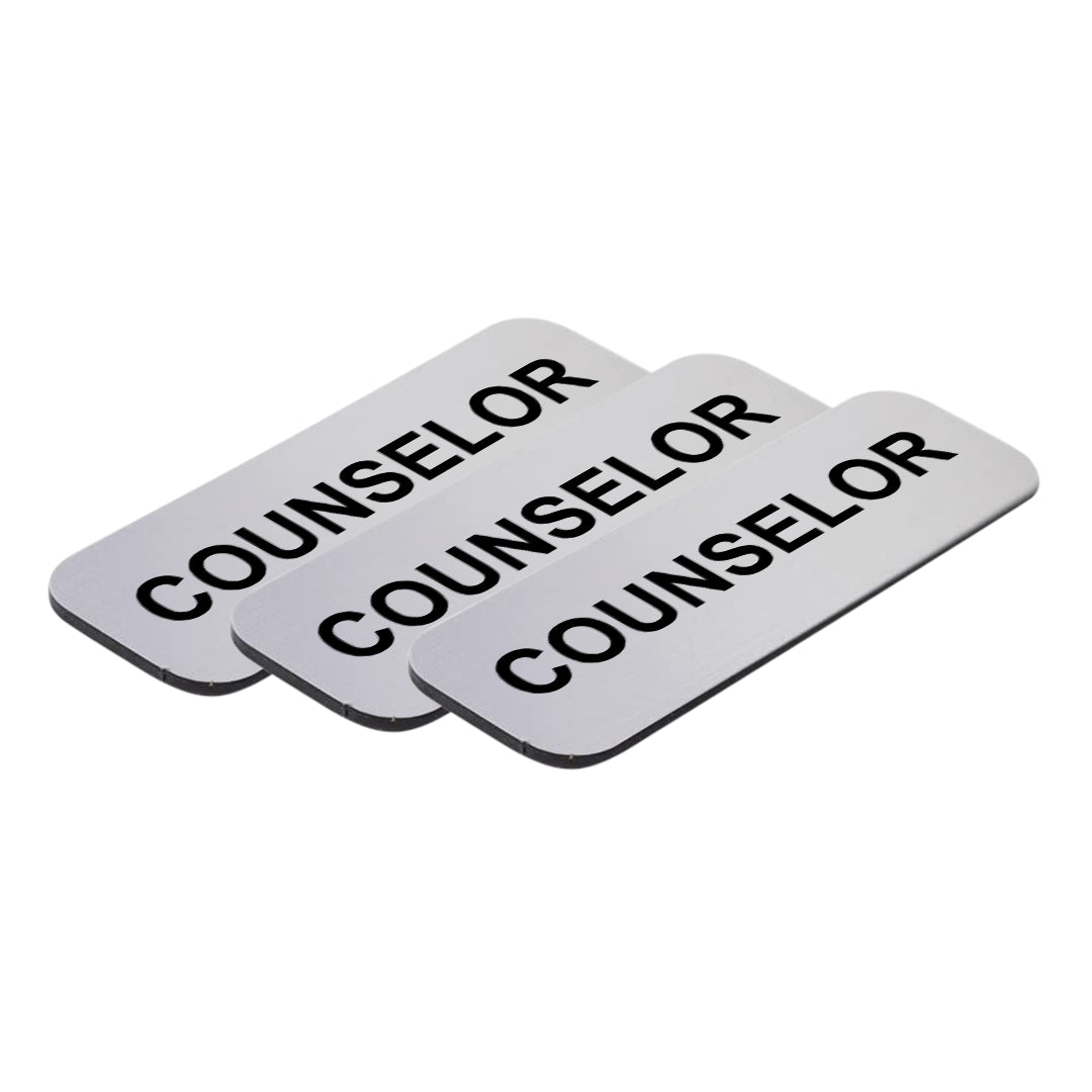 Counselor 1 x 3" Name Tag/Badge, (3 Pack)