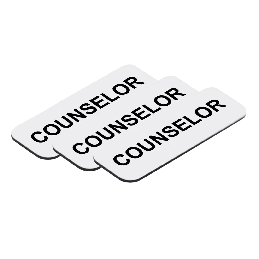 Counselor 1 x 3" Name Tag/Badge, (3 Pack)