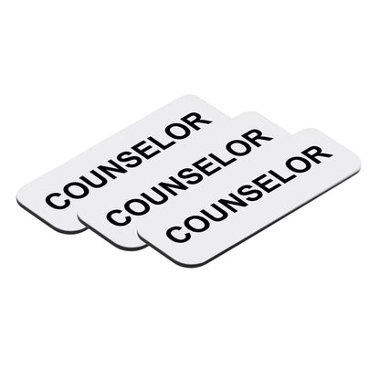 Counselor 1 x 3" Name Tag/Badge, (3 Pack)