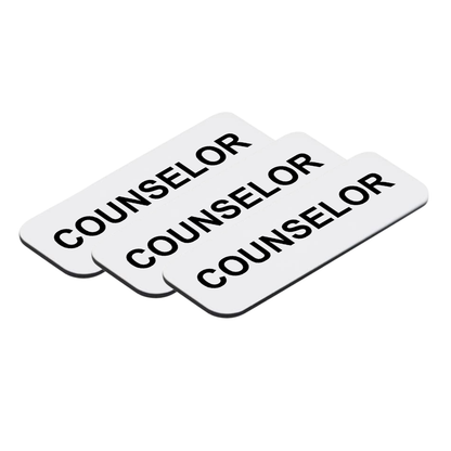 Counselor 1 x 3" Name Tag/Badge, (3 Pack)