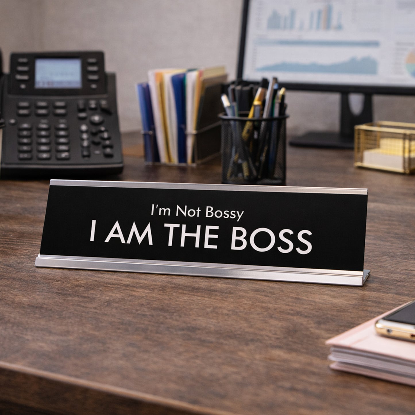 I'm Not Bossy I AM THE BOSS Novelty Desk Sign