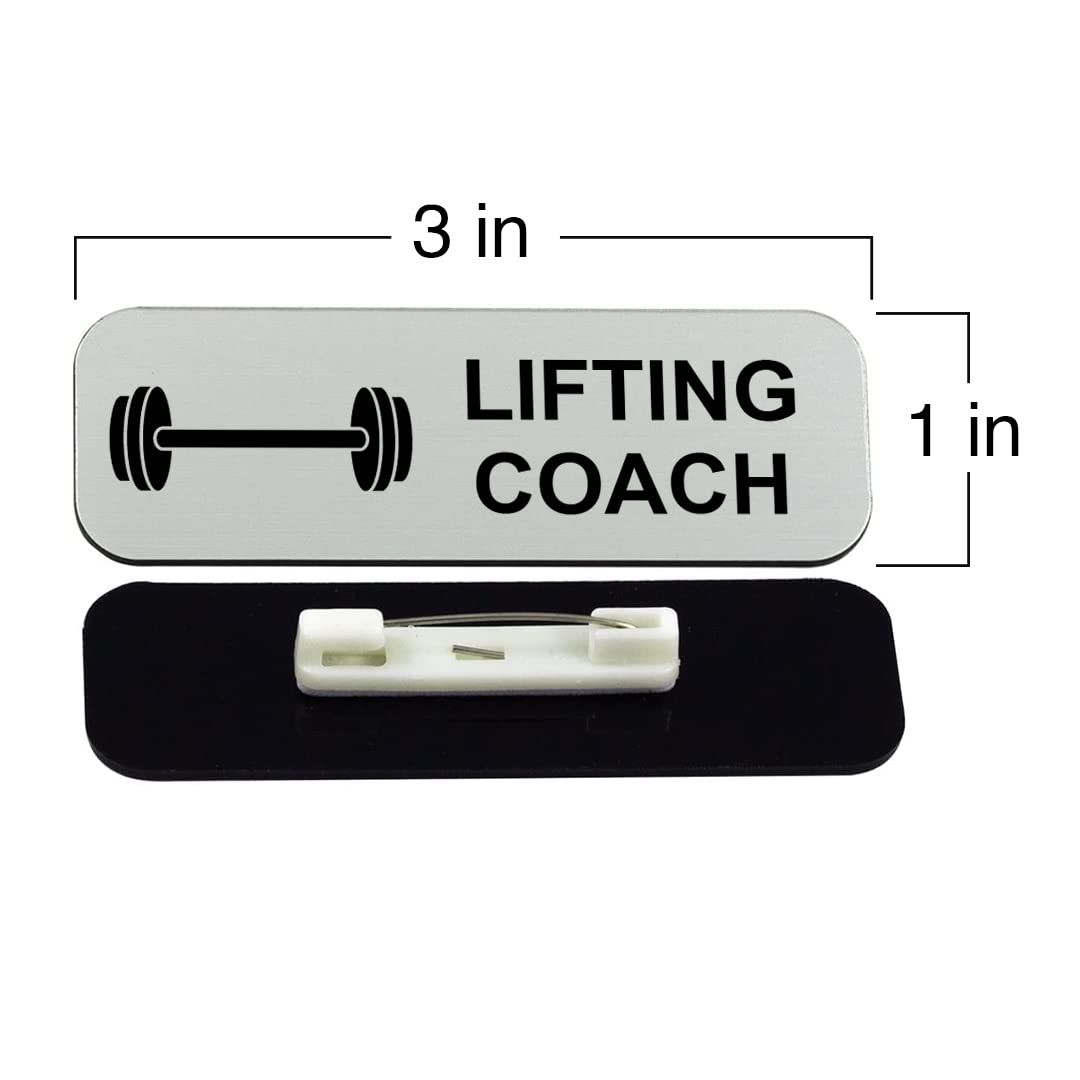 Lifting Coach 1 x 3" Name Tag/Badge, (3 Pack)