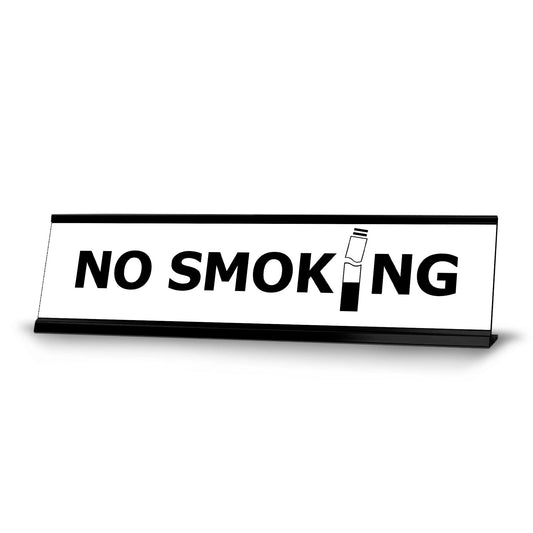 No smoking, BW Black Frame, Desk Sign - Office Desk Sign