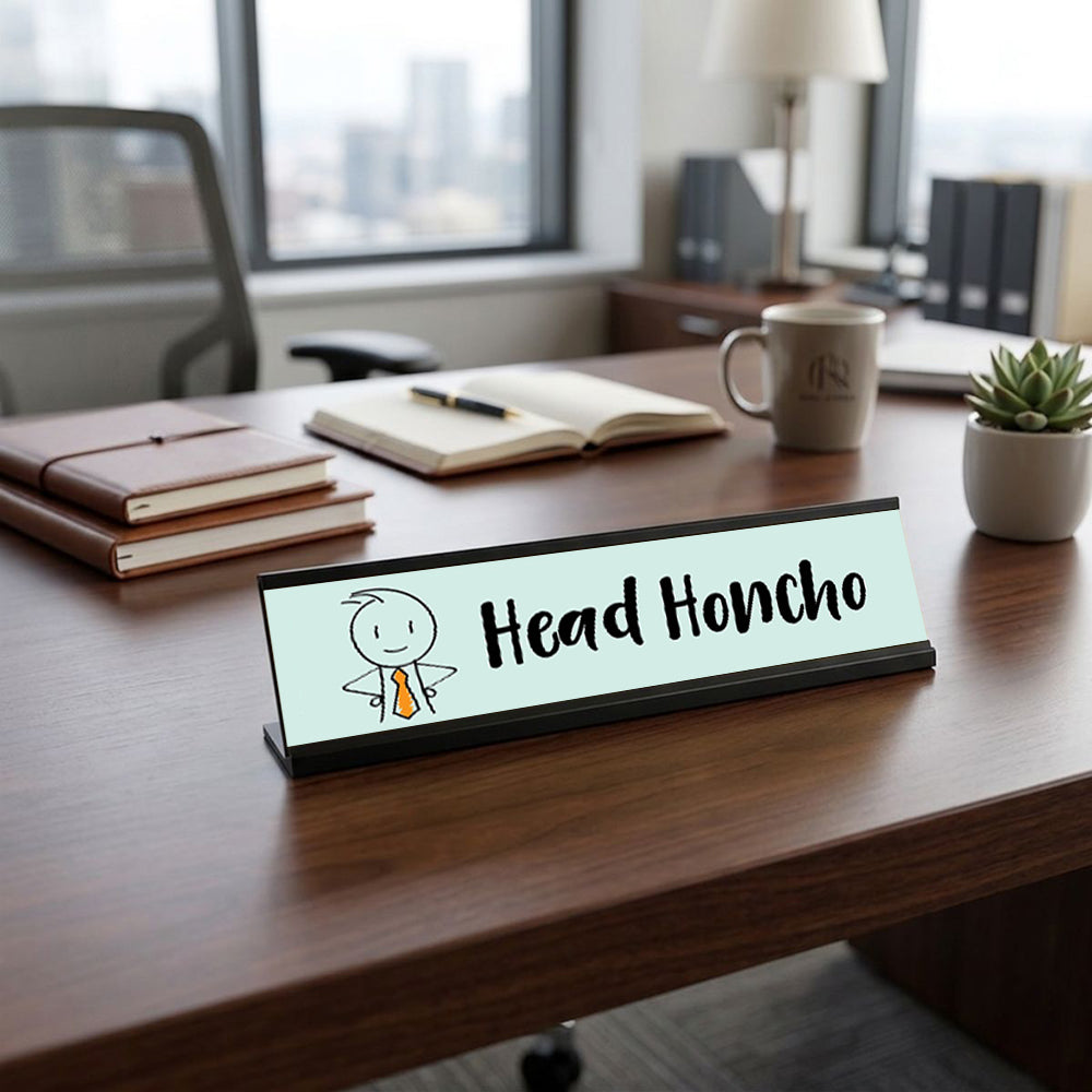 Head Honcho, Stick People Desk Sign, Novelty Nameplate (2 x 8")