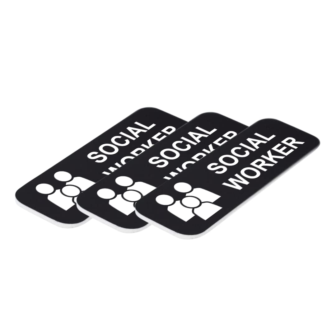 Social Worker 1 x 3" Name Tag/Badge, (3 Pack)