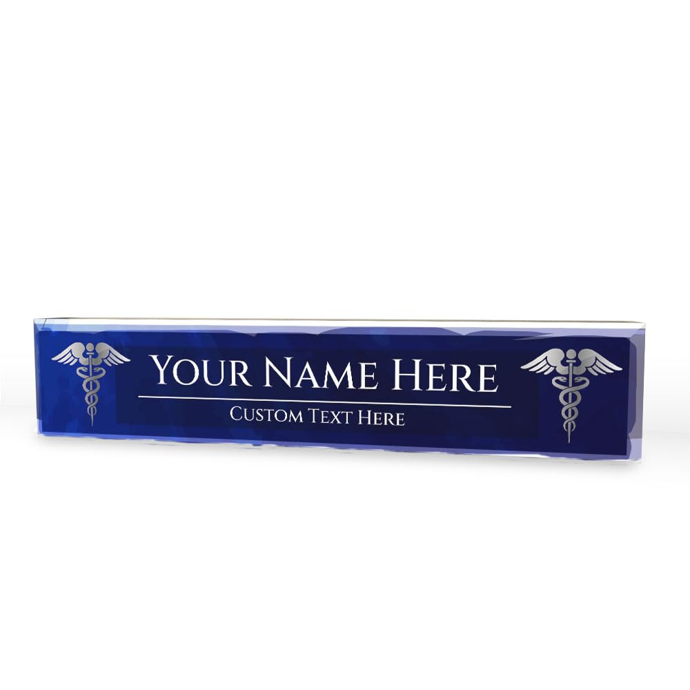 Signs ByLITA Medical Symbol Collection Custom 2 x 10" Personalized Acrylic Desk Signs