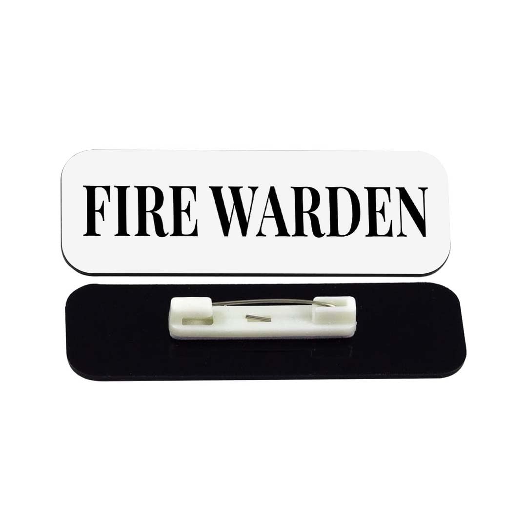 Fire Warden 1 x 3" Rounded Corner Name Badge | Stock Name Badges