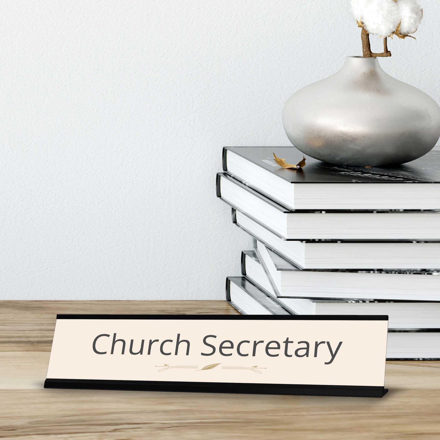 Church Office Staff Role Desk Signs 2 x 10" Plastic Desk Sign