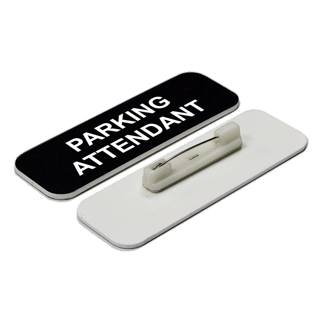 Parking Attendant 1 x 3" Name Tag/Badge, (3 Pack)