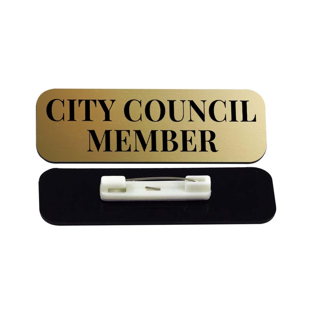 City Council Member 1 x 3" Rounded Corner Name Badge | Stock Name Badges