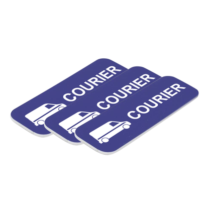 Courier (Van Design) 1 x 3" Name Tag/Badge, (3 Pack)