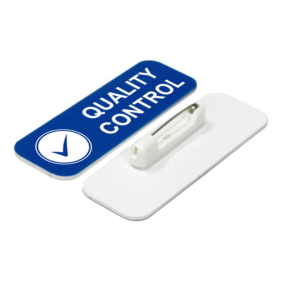 Quality control 1 x 3" Name Tag/Badge, (3 Pack)