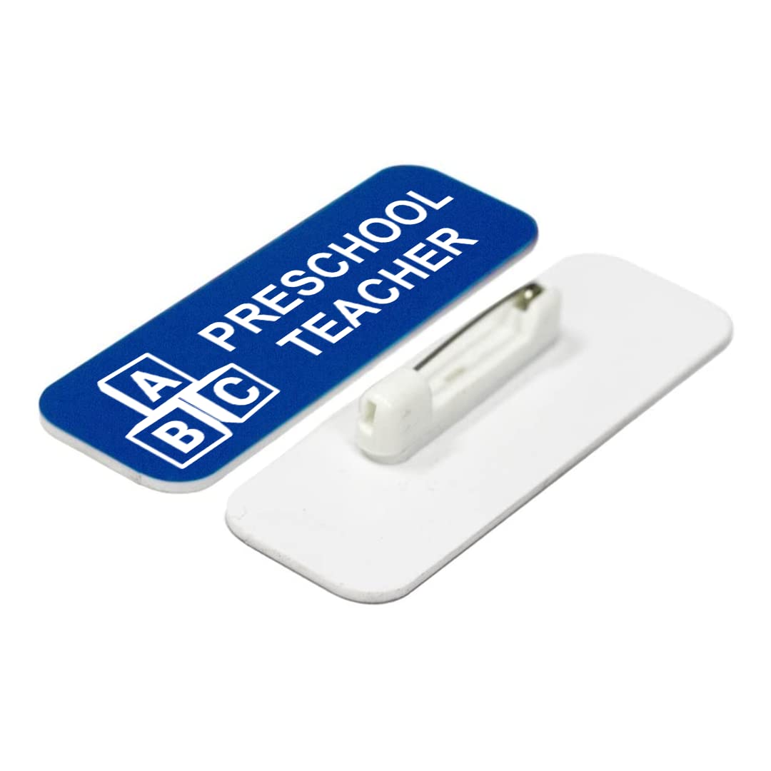 Preschool Teacher 1 x 3" Name Tag/Badge, (3 Pack)