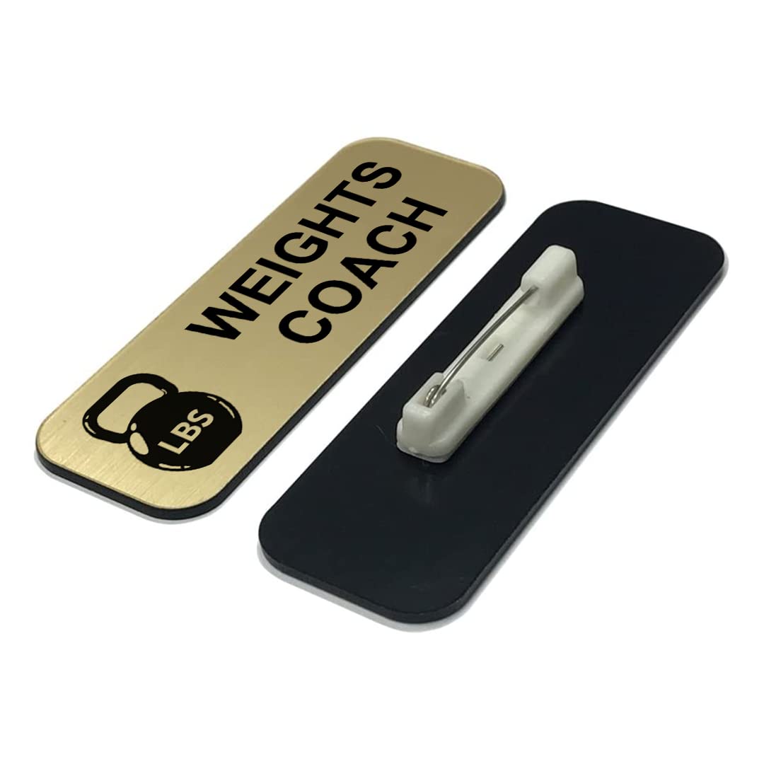 Weights Coach 1 x 3" Name Tag/Badge, (3 Pack)