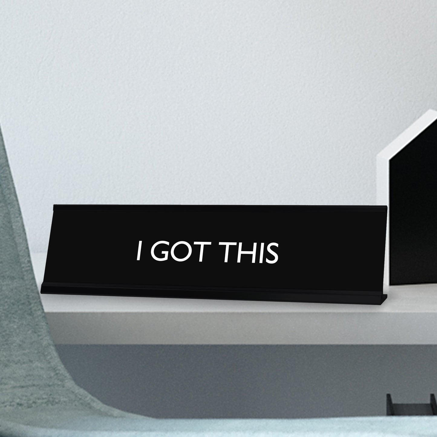 “I GOT THIS” Novelty Desk Sign (2" x 8") – Motivational Office Desk Decor – Confidence Boost Nameplate