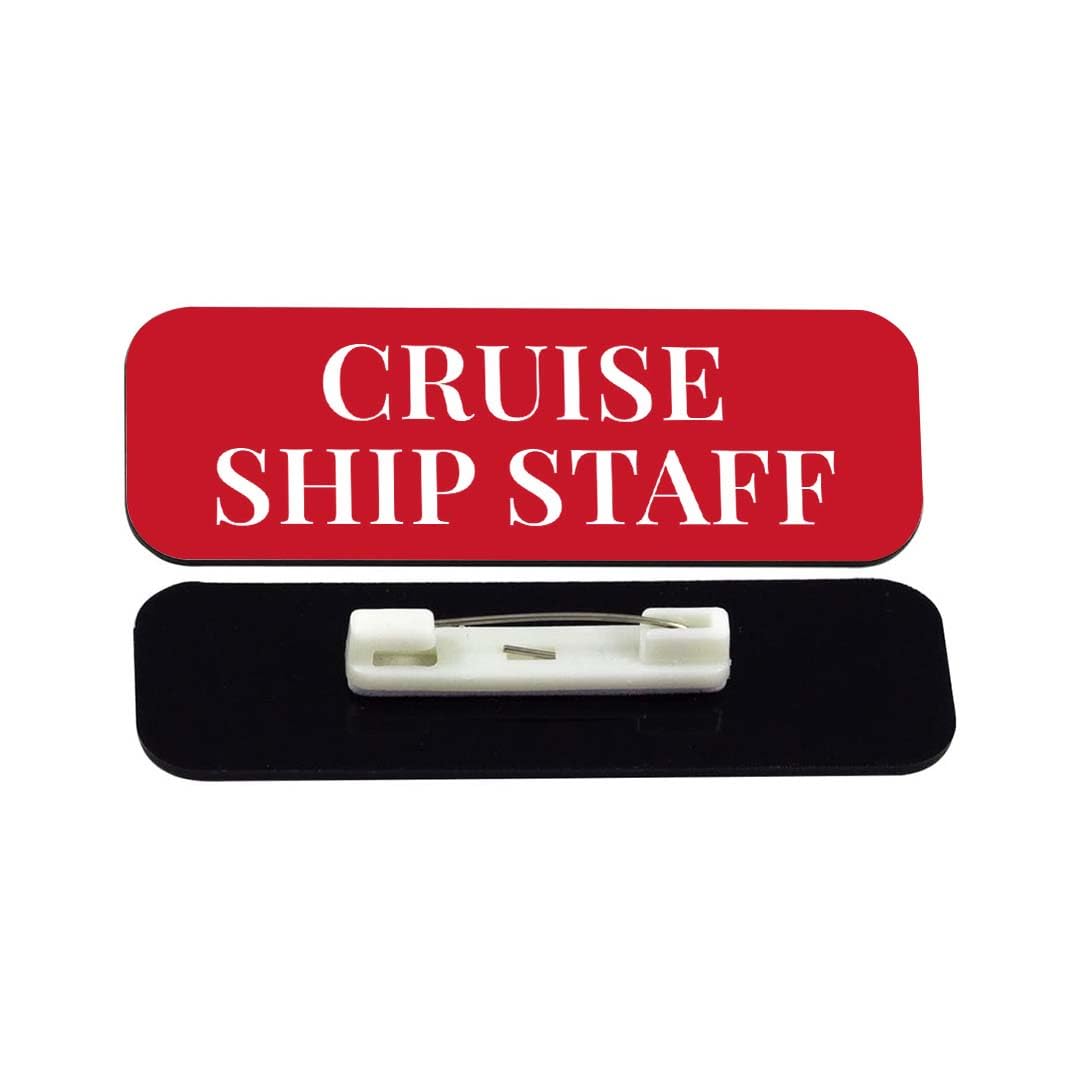 Cruise Ship Staff 1 x 3" Rounded Corner Name Badge | Stock Name Badges