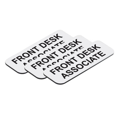Front Desk Associate 1 x 3" Name Tag/Badge, (3 Pack)