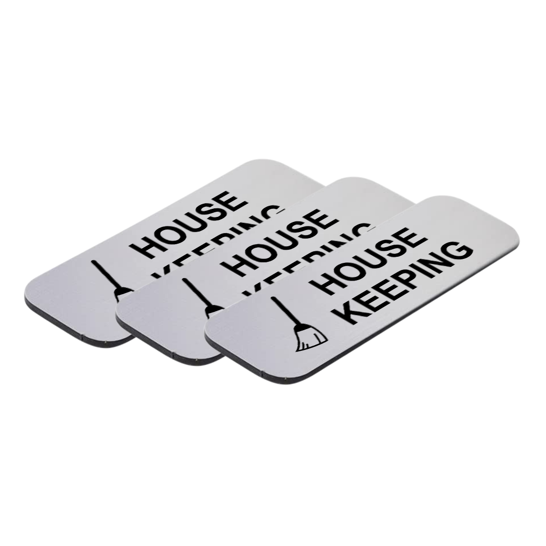 House Keeping 1 x 3" Name Tag/Badge, (3 Pack)