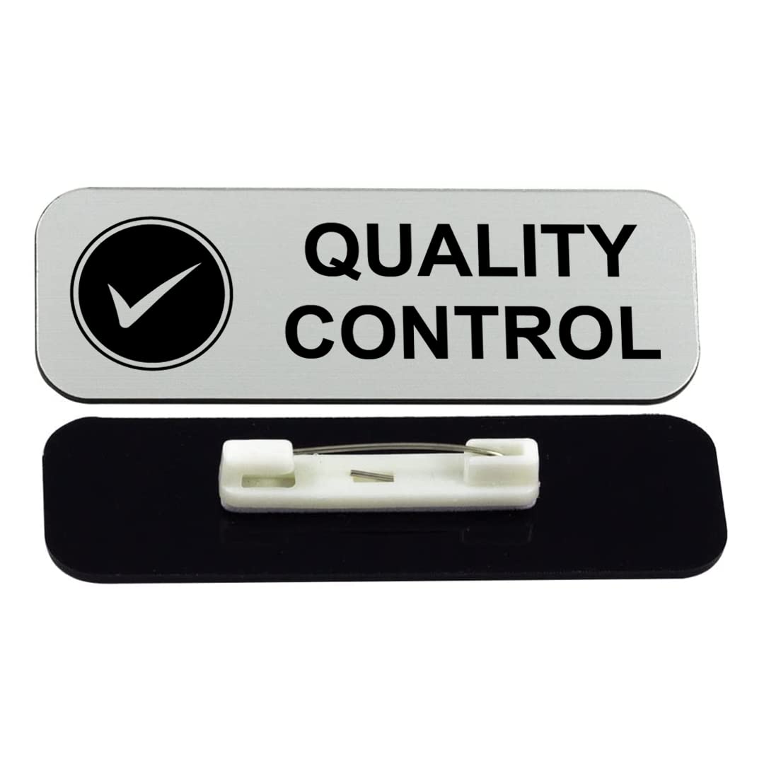 Quality control 1 x 3" Name Tag/Badge, (3 Pack)