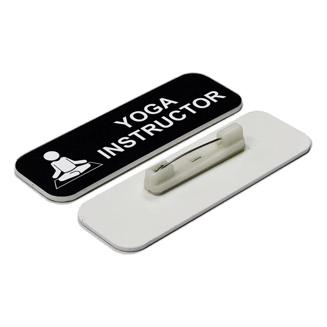 Signs ByLITA, Yoga Instructor 1 x 3" Name Tag/Badge, (3 Pack)