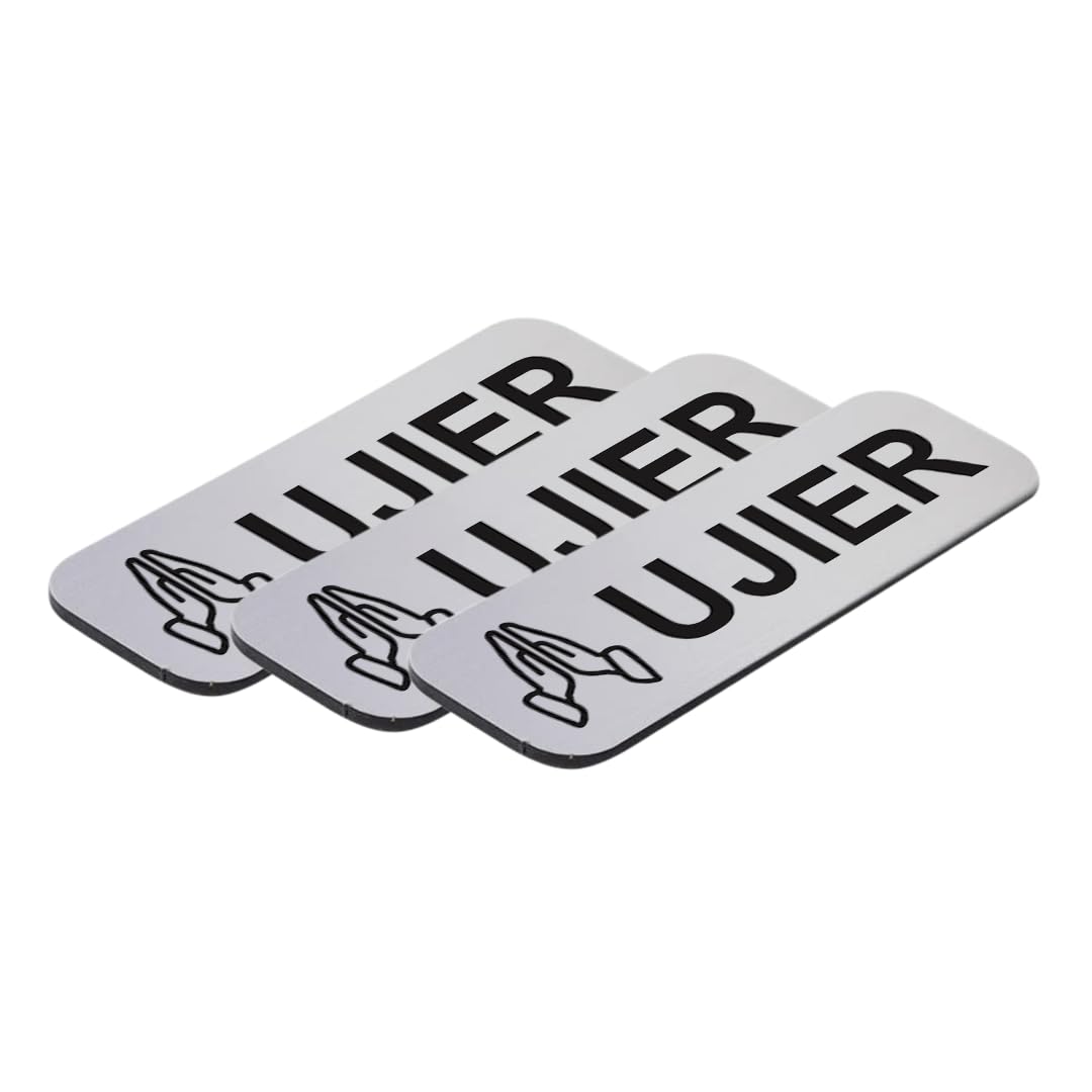 Ujier 1 x 3" Name Tag/Badge, Praying Hands (3 Pack)