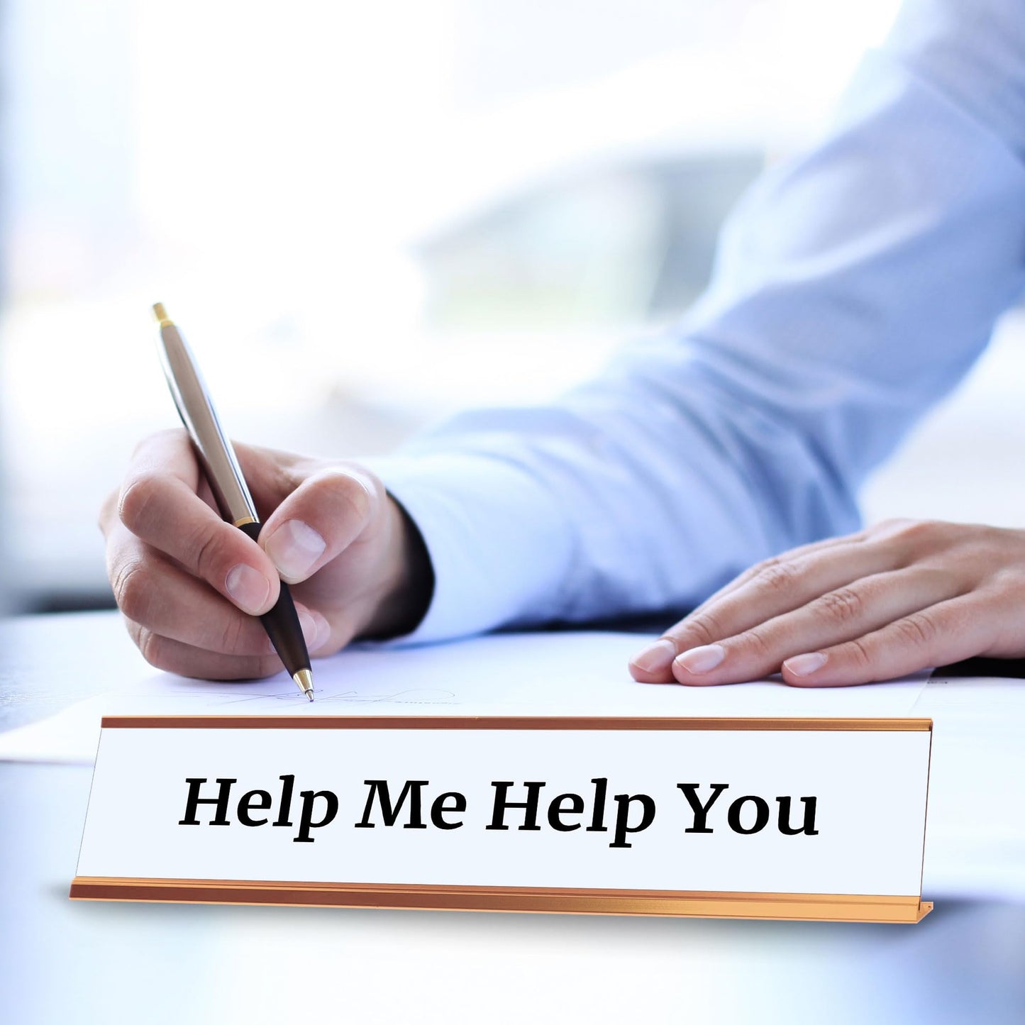 Help Me Help You 2 x 10" Desk Sign | Funny Home & Office Decor