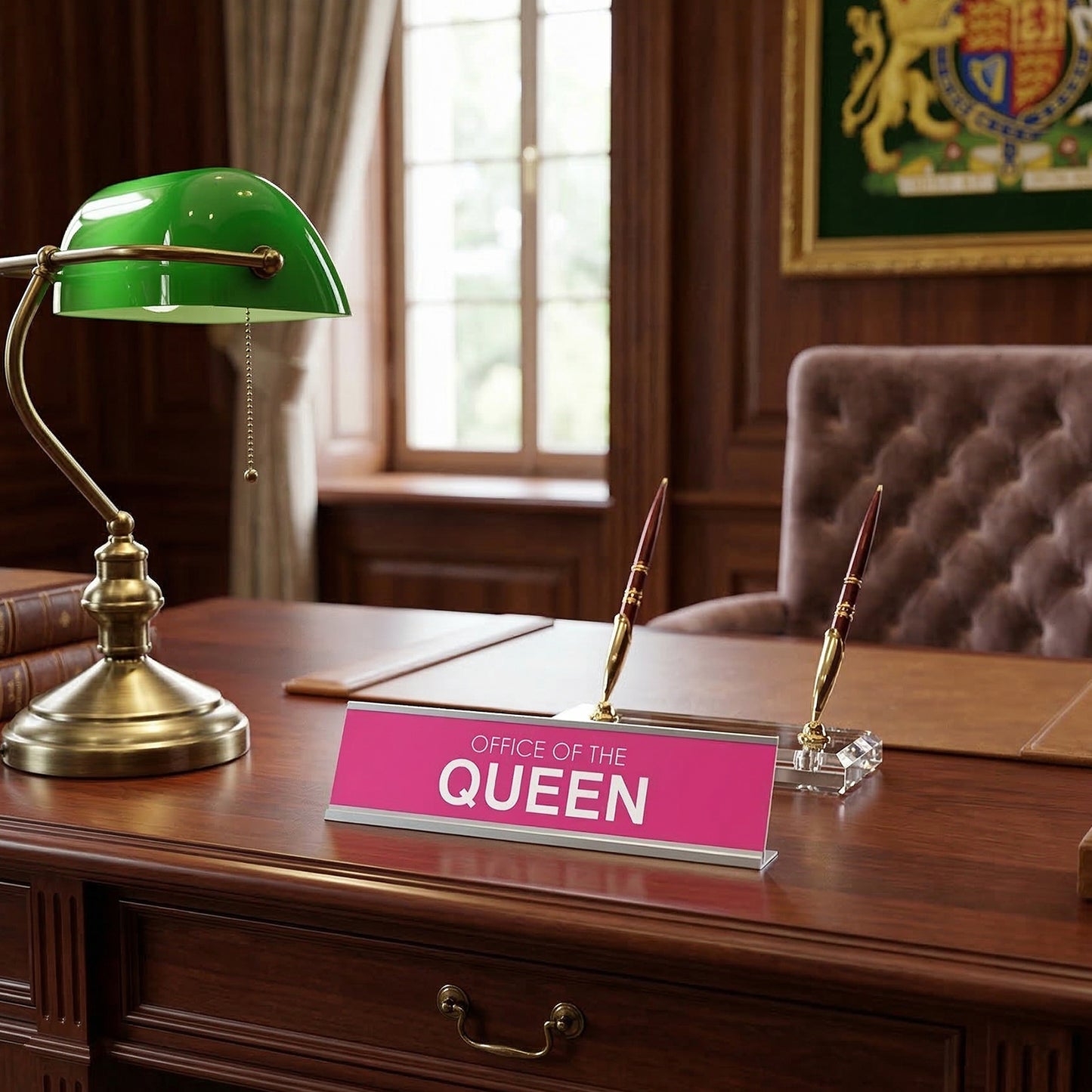 Office of the Queen Novelty Desk Sign