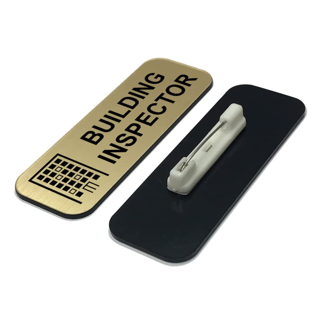Building Inspector 1 x 3" Name Tag/Badge, (3 Pack)