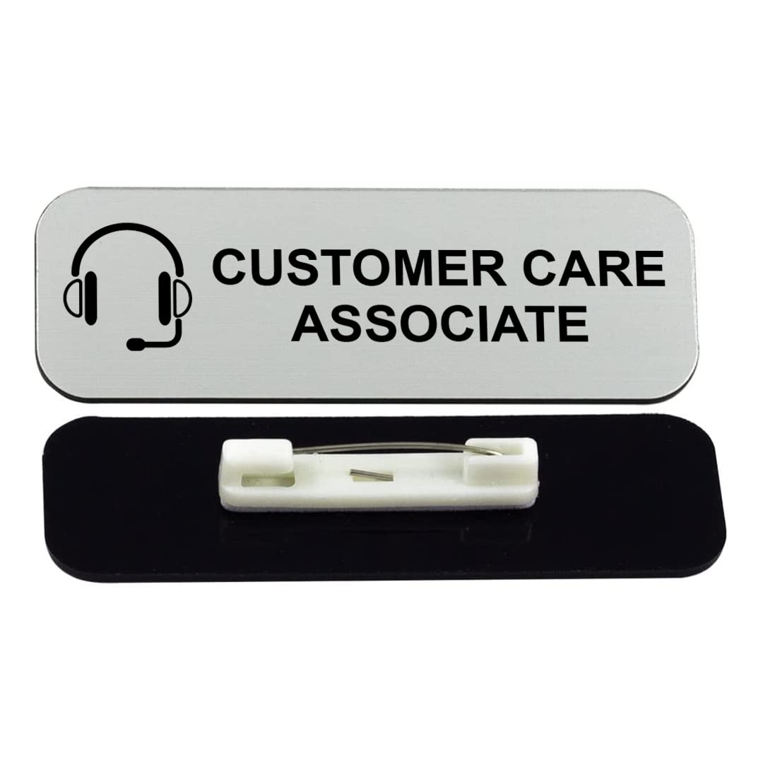 Customer Care Associate 1 x 3" Name Tag/Badge, (3 Pack)