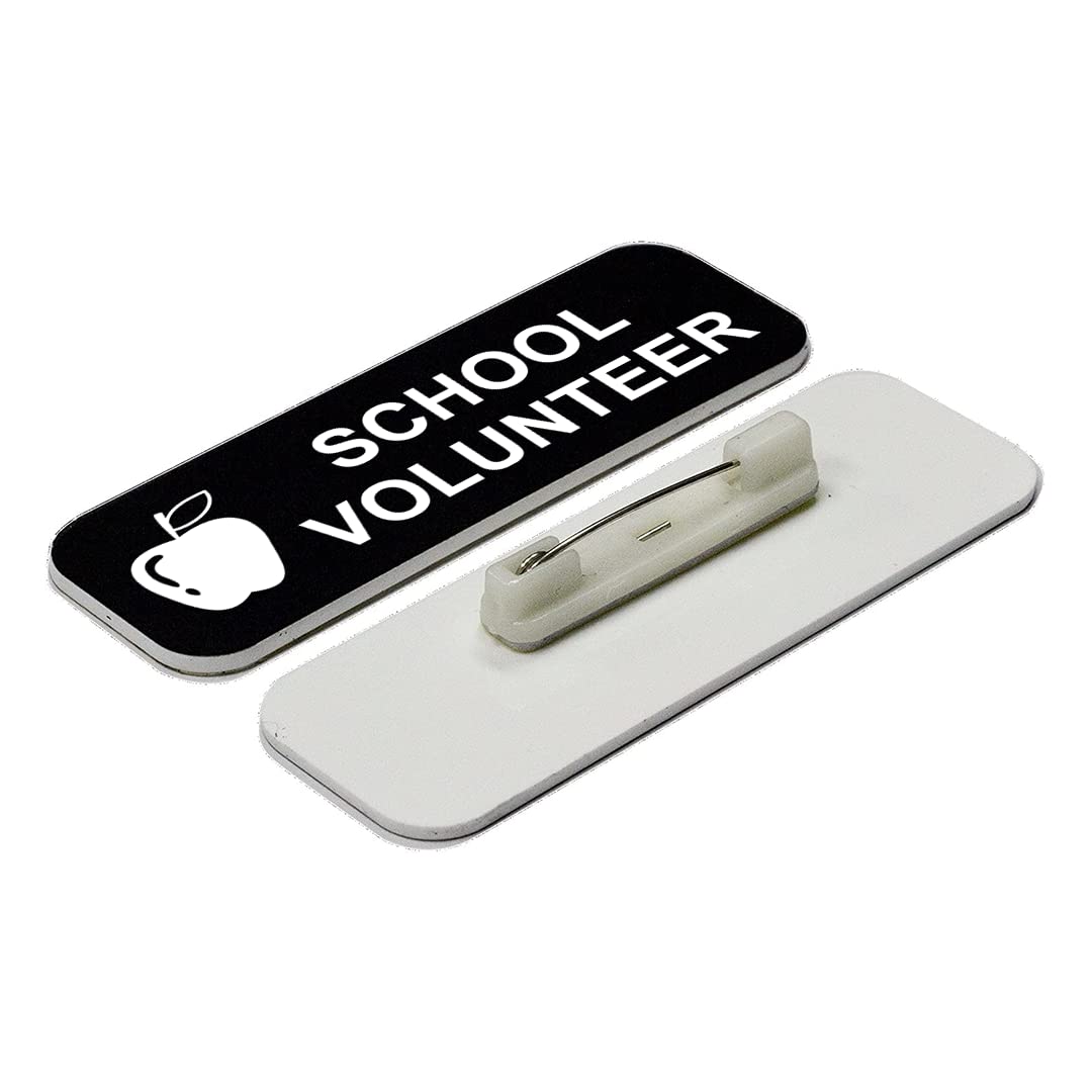 School Volunteer 1 x 3" Name Tag/Badge, (3 Pack)