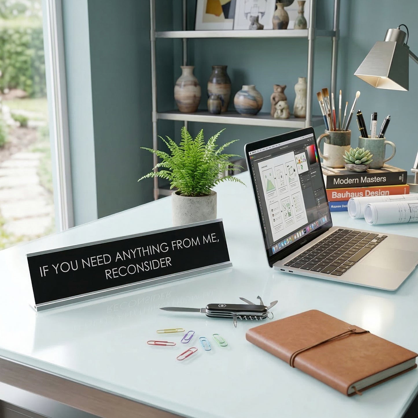 If You Need Anything From Me, Reconsider Novelty Desk Sign